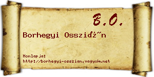 Borhegyi Osszián névjegykártya